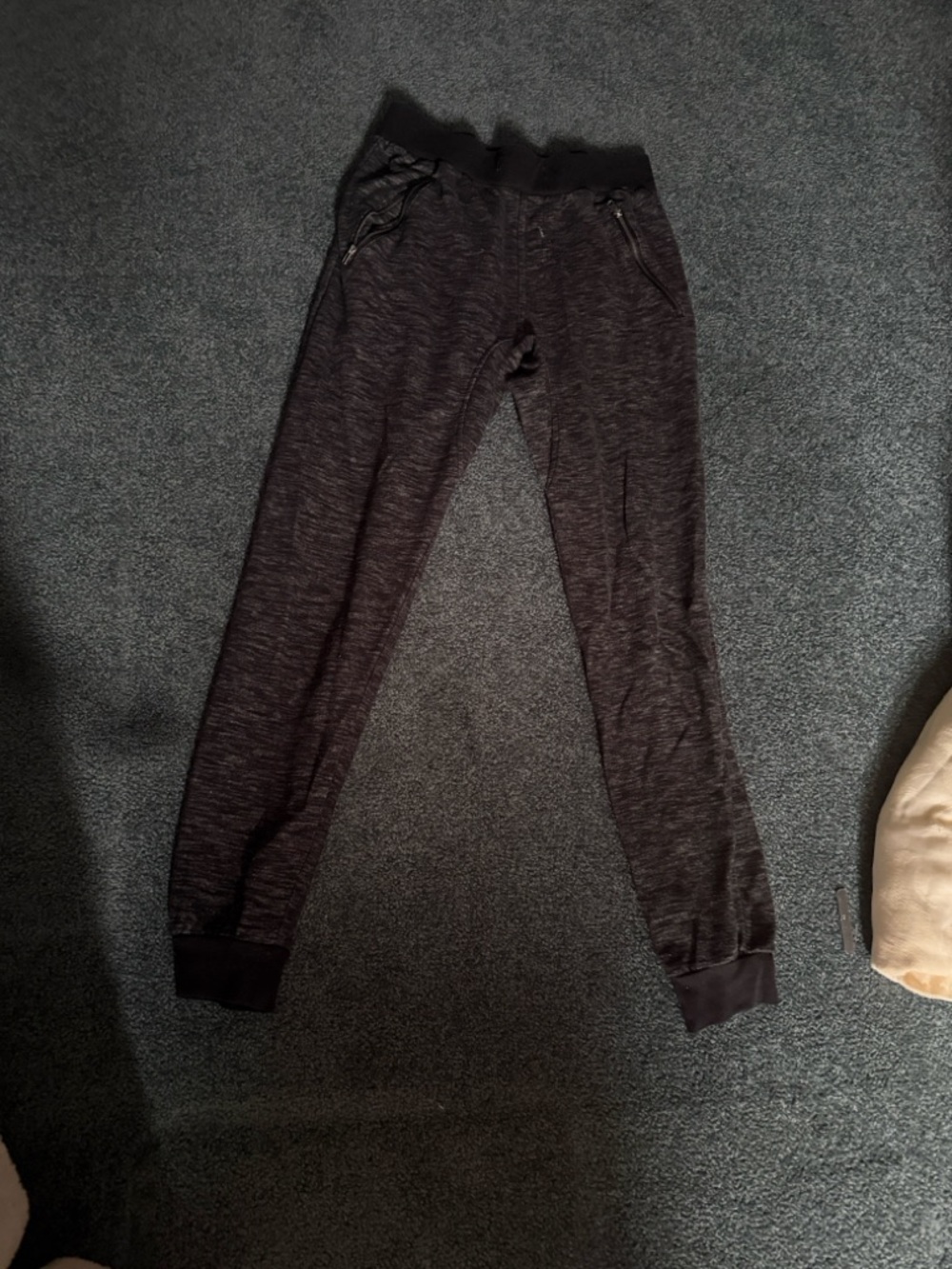 Heathered Black Jogger Sweatpants with Zip Pockets